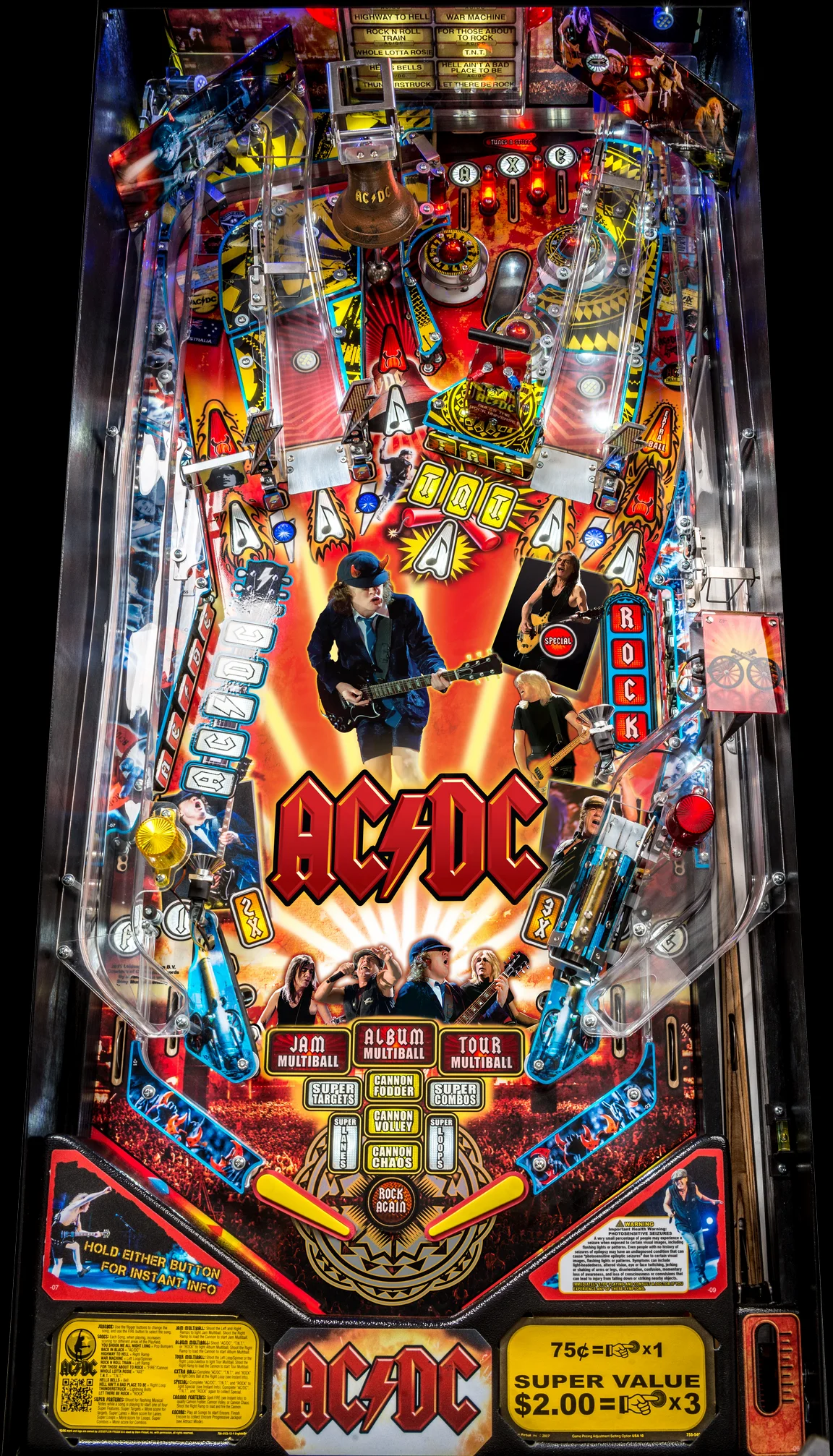 AC/DC pinball playfield