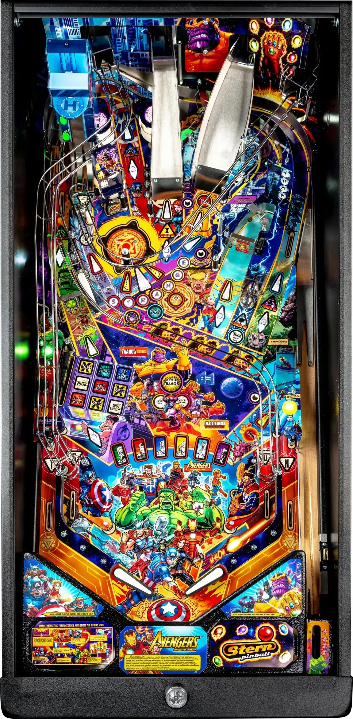 Avengers pinball playfield