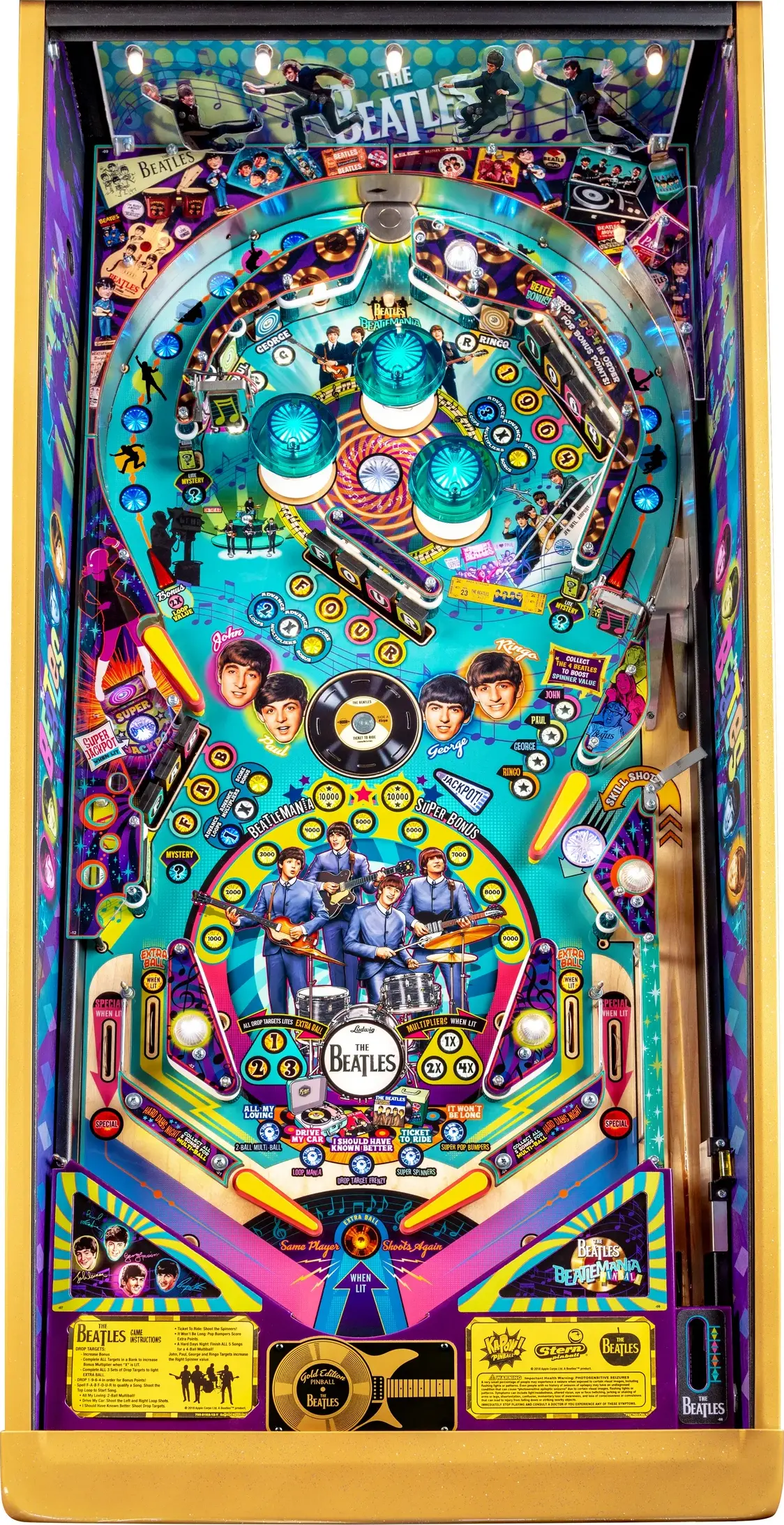 Beatles pinball playfield