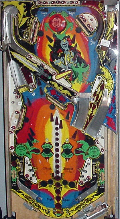 Black Knight pinball playfield