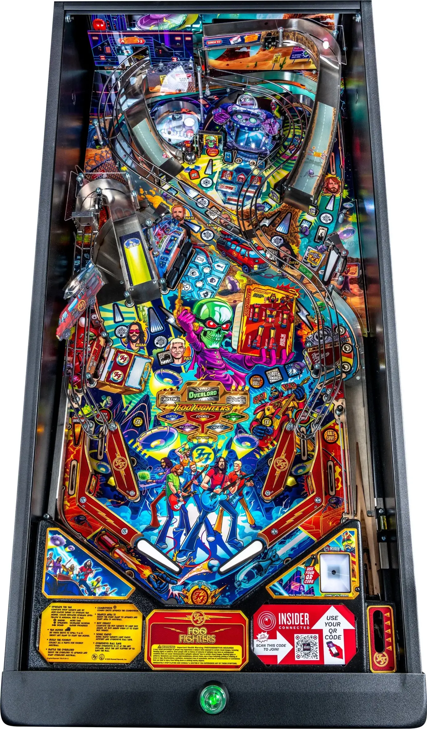 Foo Fighters pinball playfield