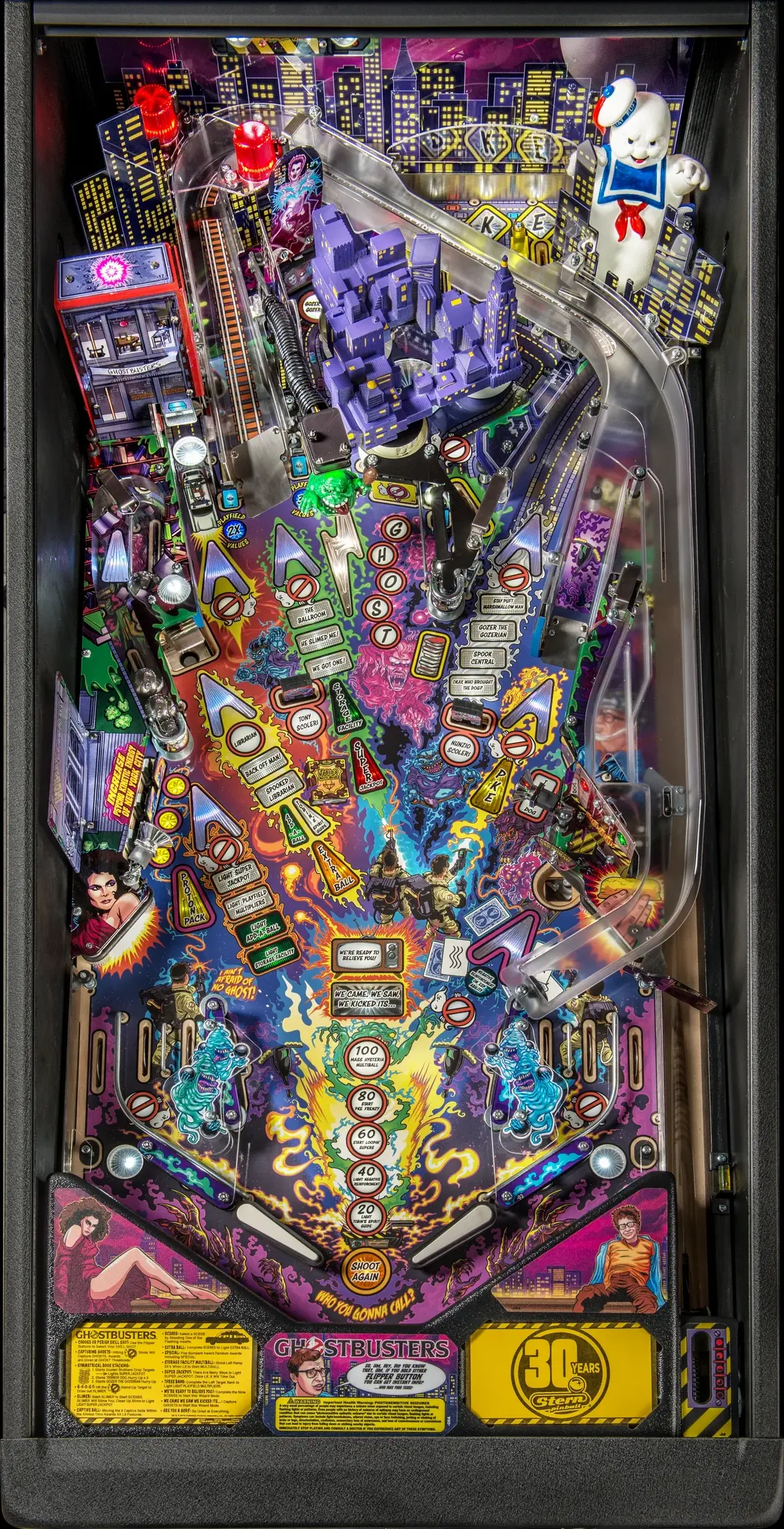 Ghostbusters pinball playfield
