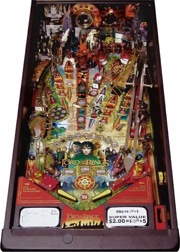 Lord of the Rings pinball playfield