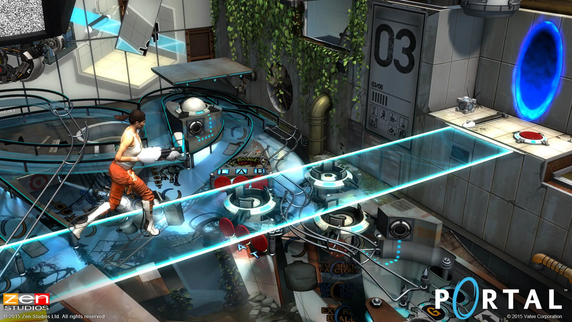 Portal pinball playfield