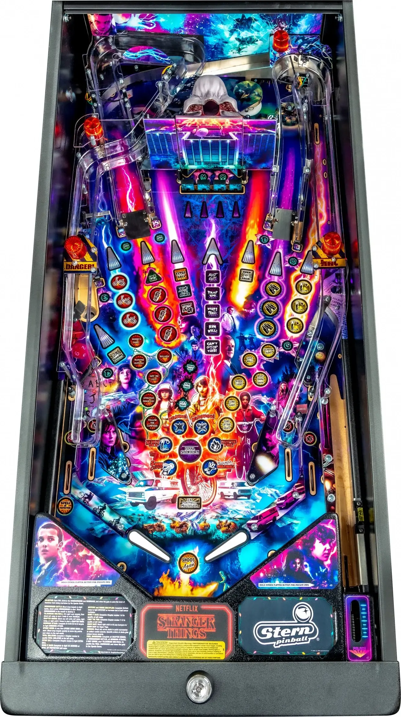 Stranger Things pinball playfield